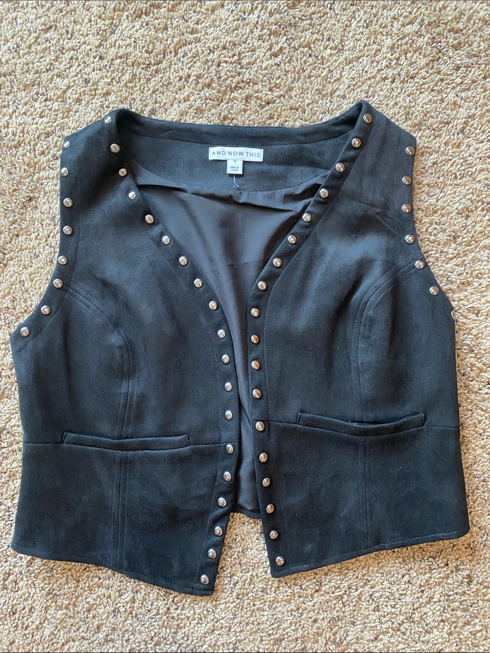 And Now This Women’s Black Studded Vest